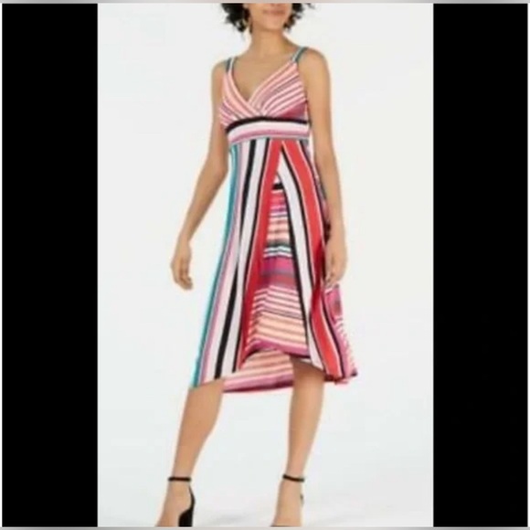 JohnPaulRichard Dresses & Skirts - NWT JohnPaulRichard Colorful Striped High Low Dress